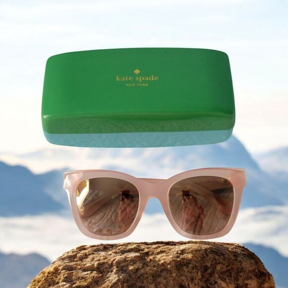 Kate Spade Emmy louis Women's Designer Blush Pink Sunglasses Square Cat Eyes - Picture 9 of 11